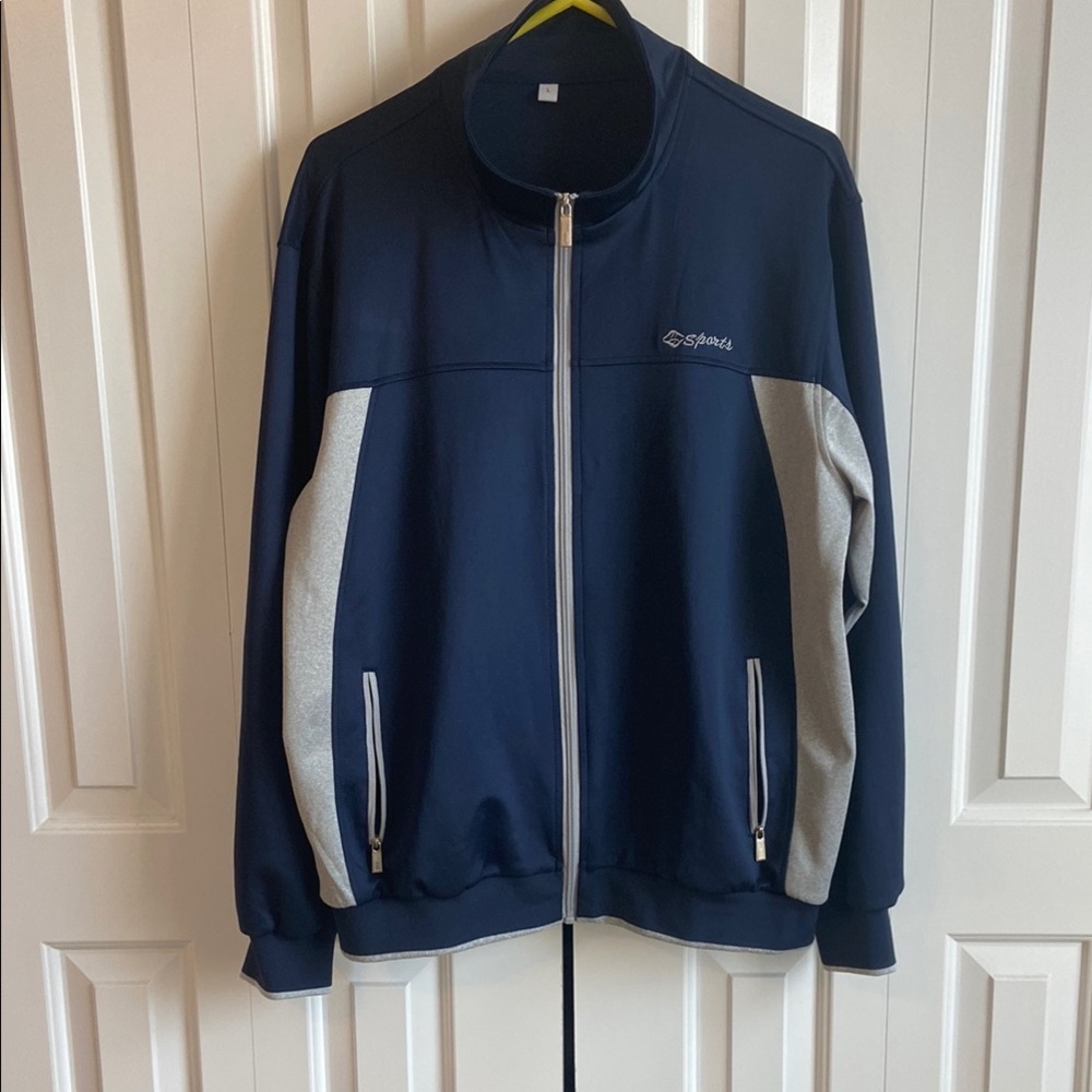 TBMPOY Men's Athletic 2 Piece Tracksuit in Navy and Gray - Picture 3 of 11